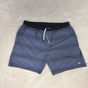Vuori Striped Gray and Black Athletic Shorts